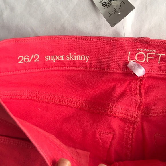 Brand new LOFT coral super skinny jeans - Picture 4 of 11